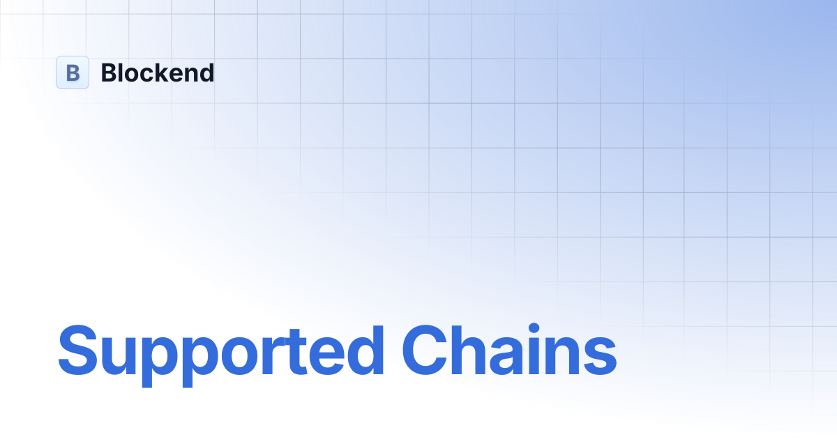 Supported Chains | Compass Legacy | Blockend