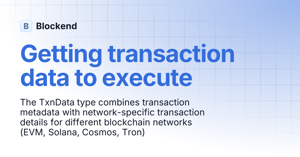 Getting transaction data to execute | Compass Legacy | Blockend